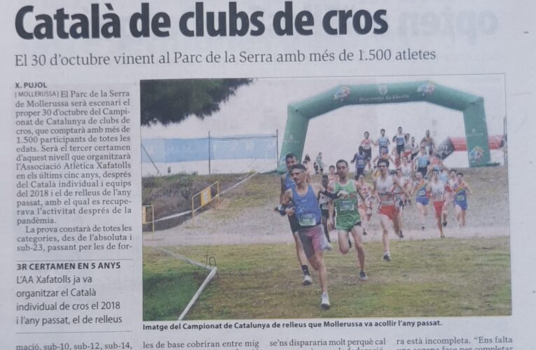 2023 – Mollerussa acollirà el Catala de Clubs de Cross