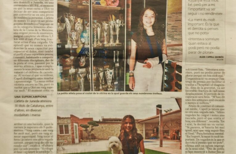 2026-05-09 – Tot i tenir el radi trencat, Alba Capell guanya una cursa de muntanya a Olot.